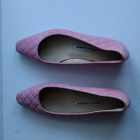 Manolo Blahnik Giungla , quilted pink ballet flats, 37.5, - Picture 4 of 12